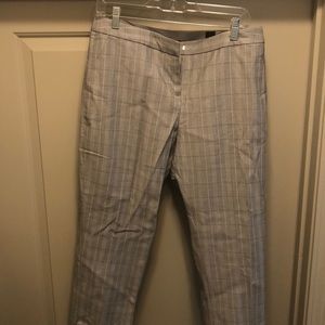 Plaid comfort waist work pants